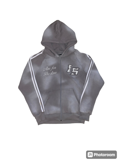 Grey zip up hoodie