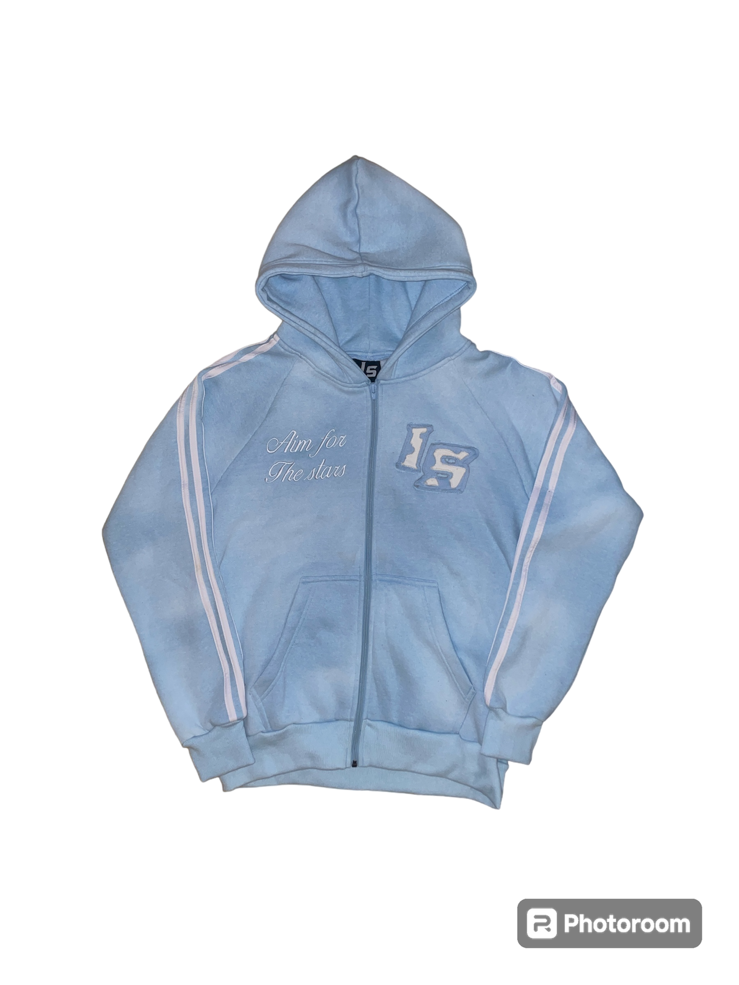 Baby blue zip up hoodie