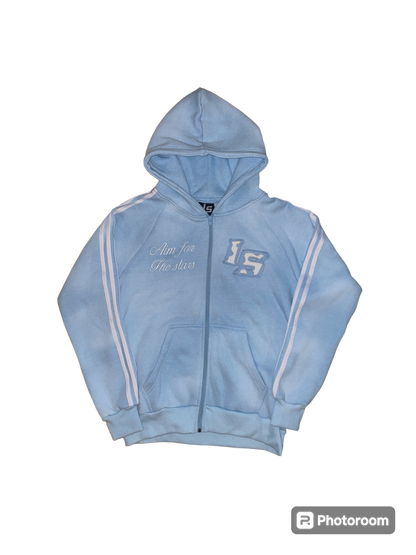 Baby blue zip up hoodie